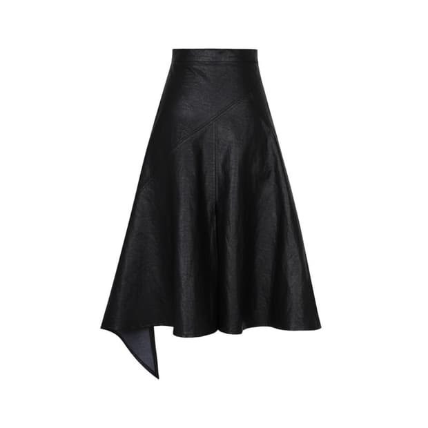 아브컬렉션 레더 페플럼 스커트 AVV Collection