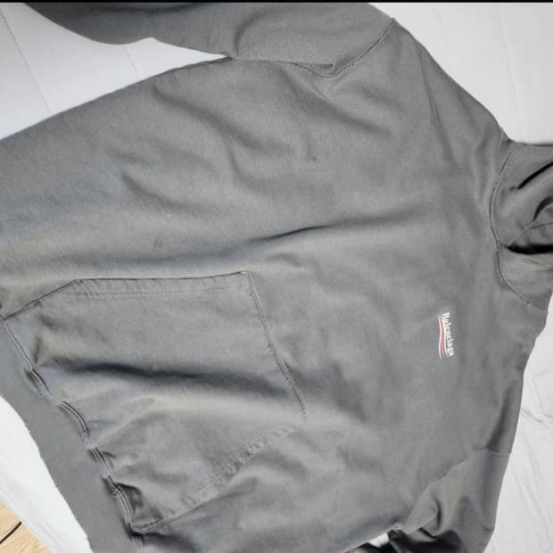 [xs] 발렌시아가 폴리티컬 캠페인 라지핏 후드 그레이