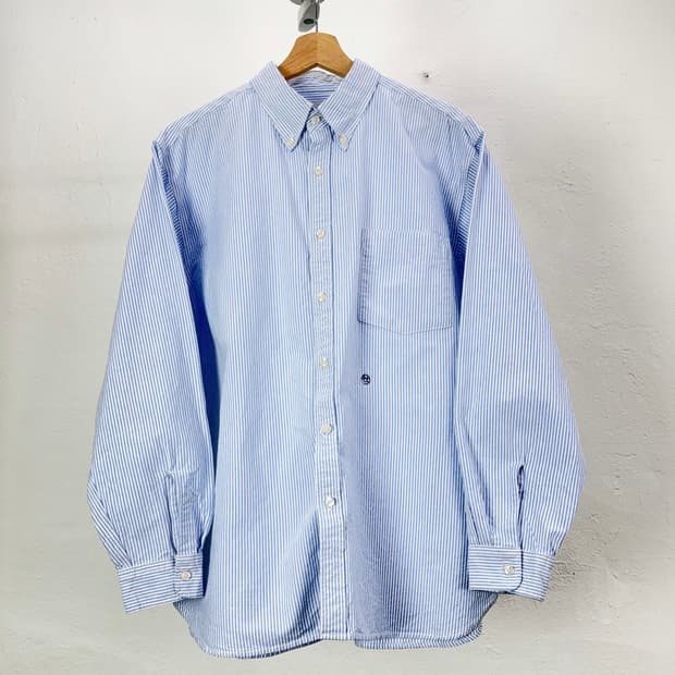 나나미카 스트라이프 블루 버튼 다운 윈드 셔츠