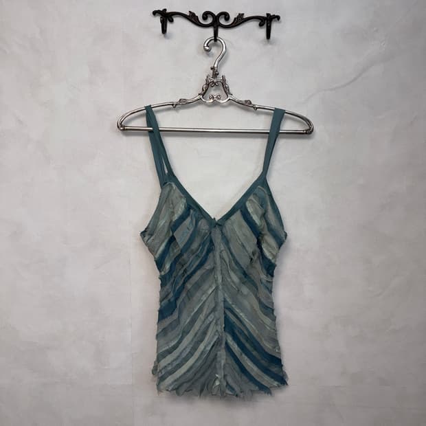 Mute blue grunge fairy silk sleeveless