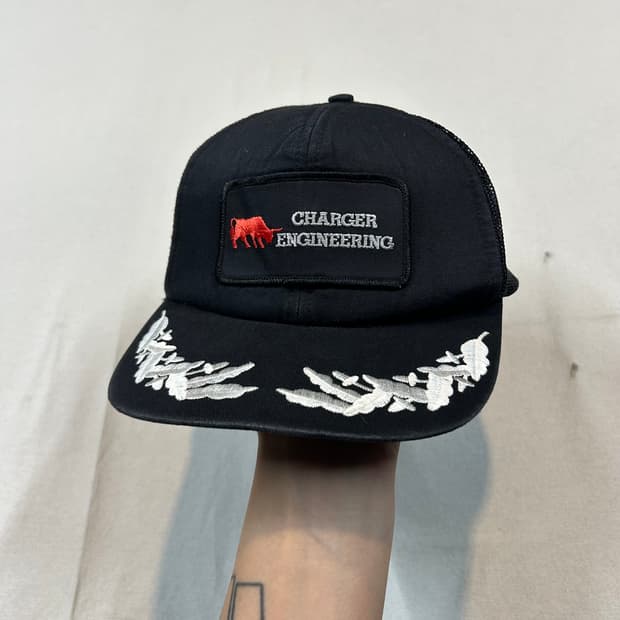 USA 빈티지 차저 엔지니어링 블랙 볼캡 트러커캡