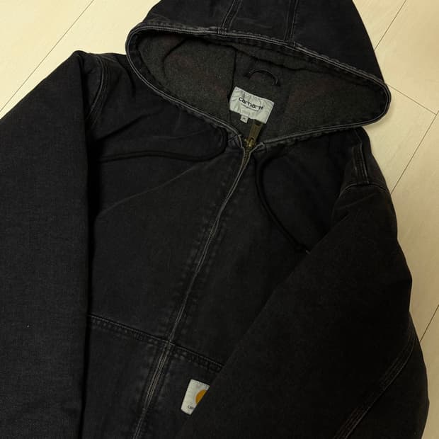 칼하트 WIP 메이틀랜드 데님 OG 액티브 자켓 블랙 스톤 워시드