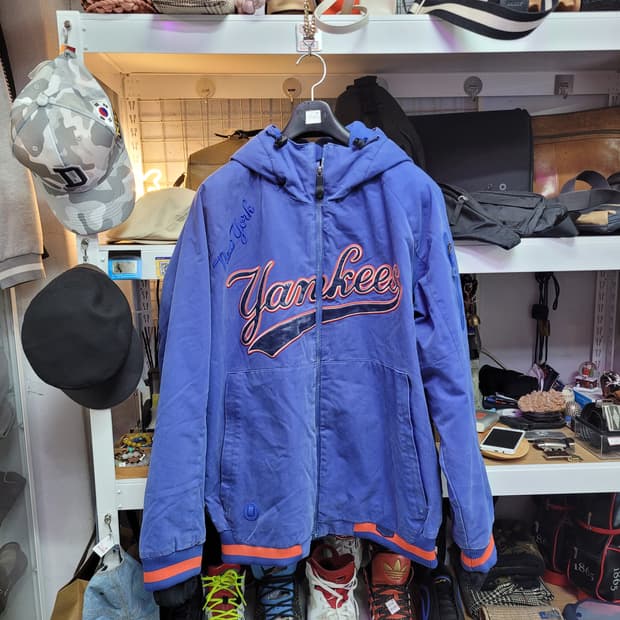 MLB 뉴욕양키스 후드 블루종 점퍼 스타디움 자켓
