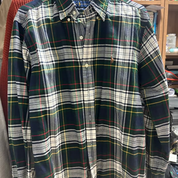 폴로 랄프로렌 타탄체크 옥스포드 셔츠 클래식 M