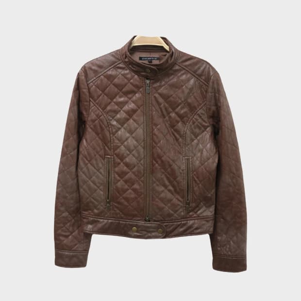 ATELIER SAB 퀼팅 페이크 레더 자켓 61786