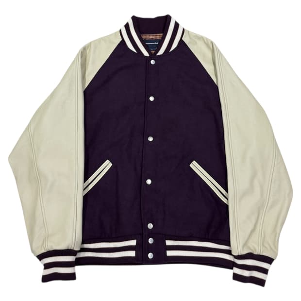 디스이즈네버댓 래글런 바시티 자켓 퍼플 L