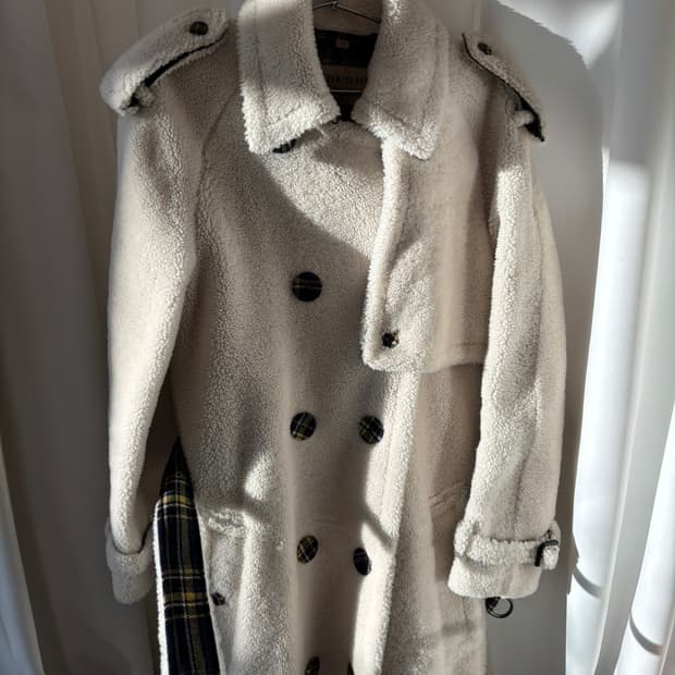 Vintage Burberry Fleece Trench Wool CT