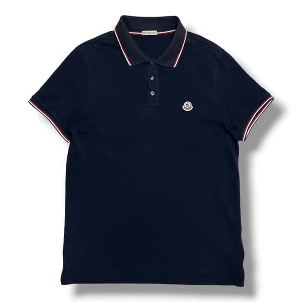 Moncler 정품인증 네이비 카라 반팔티