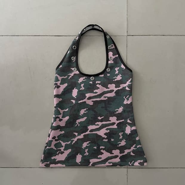 Eyelet halter sleeveless