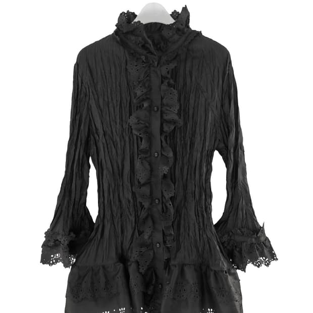 에옹쓰 러플셔츠 블랙 새상품