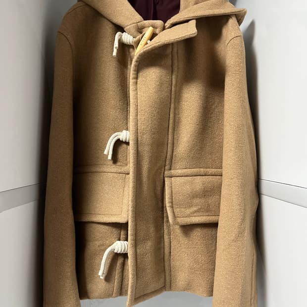솔리드옴므 22fw 베이지 하프 더플 후드 코트 50사이즈
