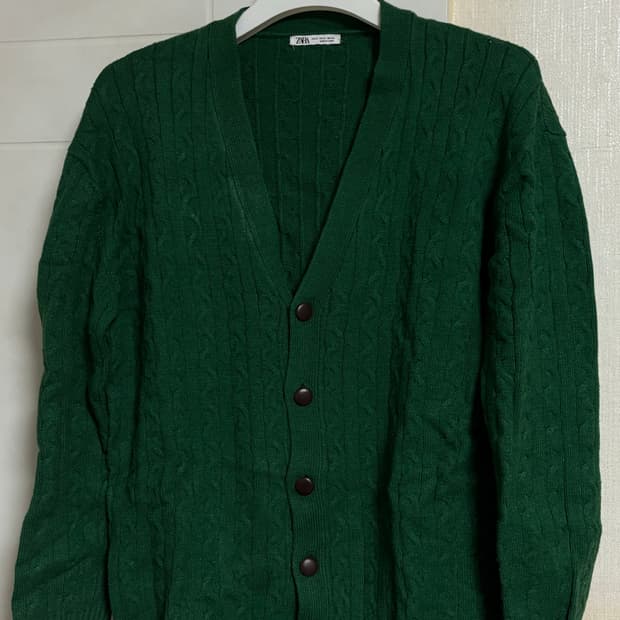 자라 그린 니트 가디건