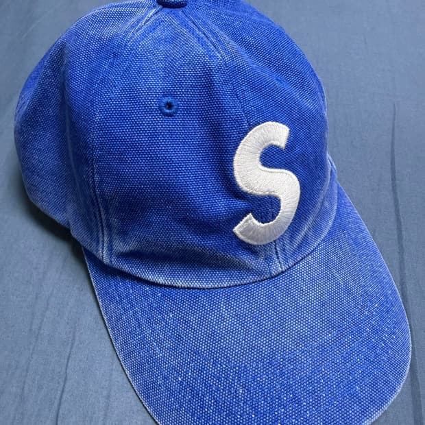 슈프림 피그먼트 s로고 6-패널 캡 로얄 25FW