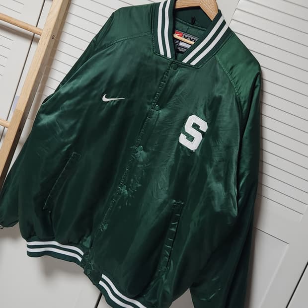3XL 나이키 MSU 스파르탄 스타디움 바시티 딤그린 자켓
