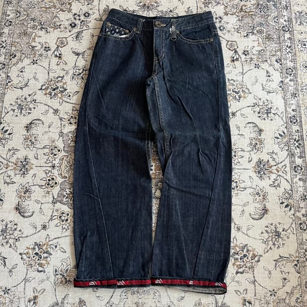 MF! 마자플라바 레터링 디테일 데님팬츠