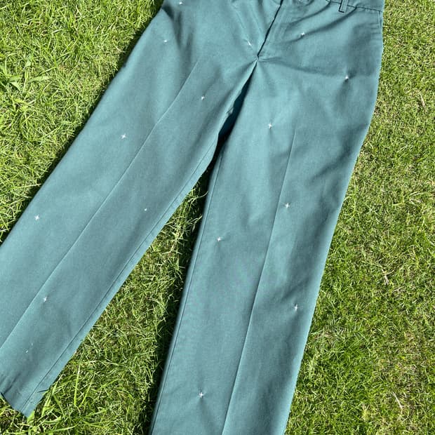 핸드메이드 니들워크 워크 팬츠 38