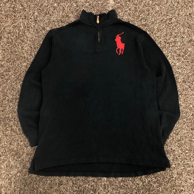 폴로 랄프로렌 걸즈 빅포니 하프집업 니트