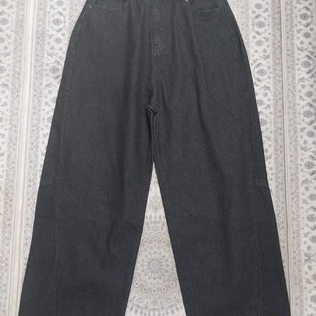 (새상품) Avandress 블랙 와이드 데님 팬츠 M