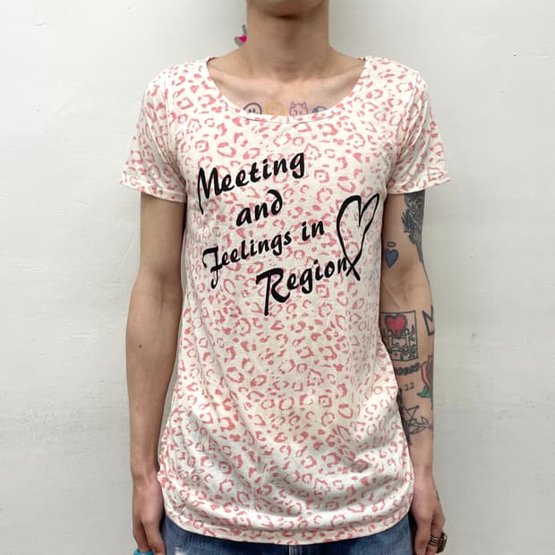 Pink Leopard Shirring T-Shirt 