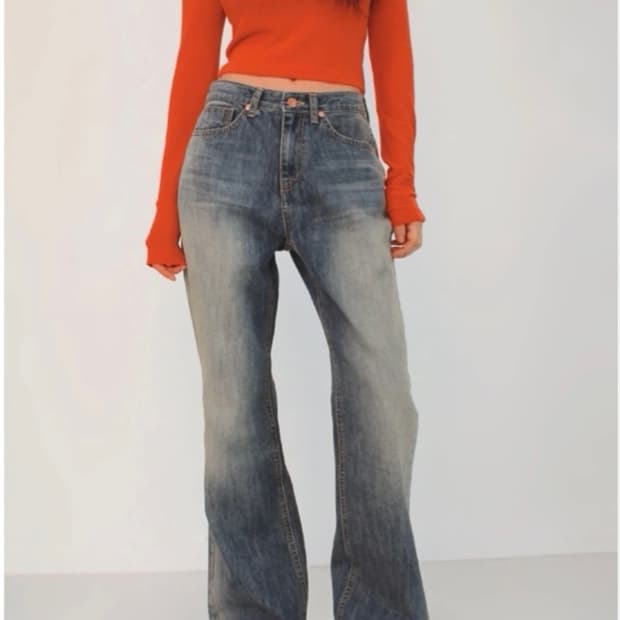 시크윈 ootj 실루엣 워싱 브러쉬 부츠컷 데님팬츠