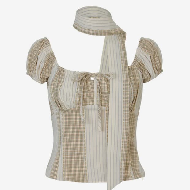 🤎루루서울 블라우스 Baby Mushroom Mix Blouse