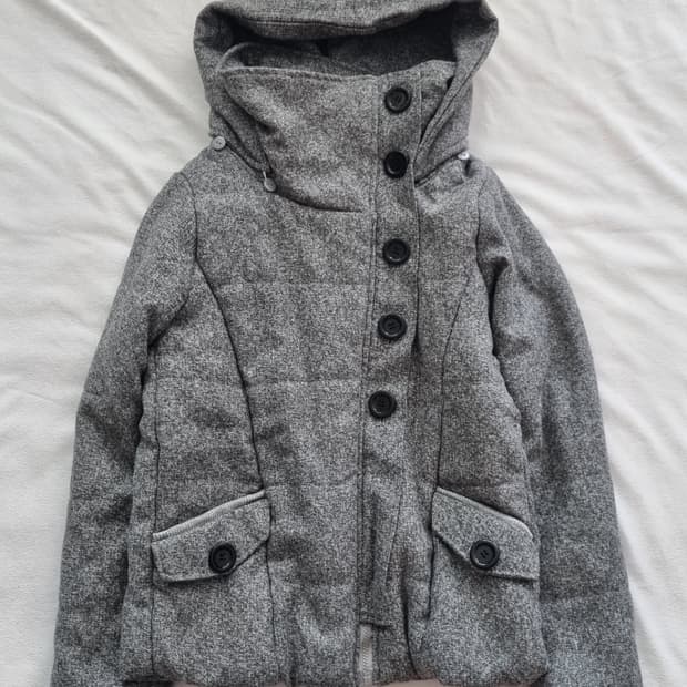 빈티지 모리걸 하구미 오리엔탈 하이넥 그레이 패딩