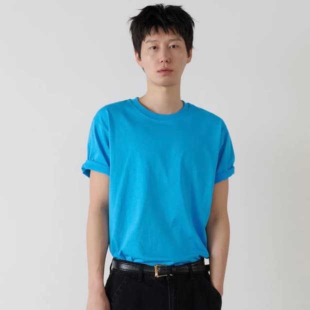 (새상품) 노운 soft round t-shirts (blue)