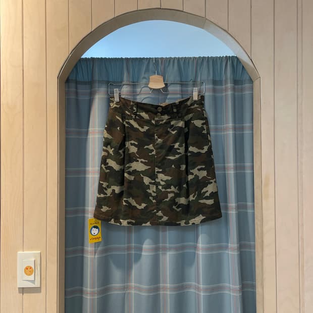 일본빈티지 카모핀턱스커트
