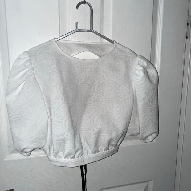 Howandwhat 크롭 블라우스 화이트 