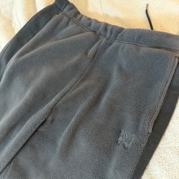 [L] 유니클로 x 니들스 플리스 와이드 팬츠 롱거 렝스 다크 그레이