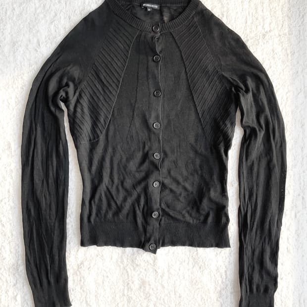 립 패널 린넨 가디건