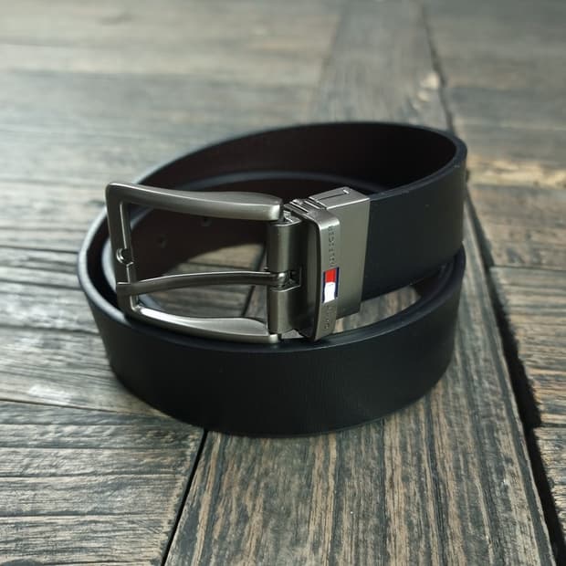 [타미힐피거] (새상품) 로고 카우 레더 소가죽 벨트 M18754