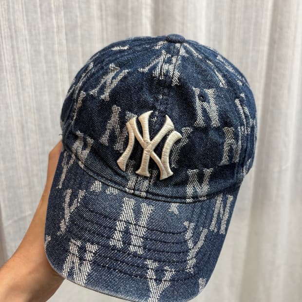 뉴에라 MLB NY 뉴욕양키스 모노그램 데님 볼캡 모자