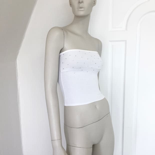 White Crystal Tube Top