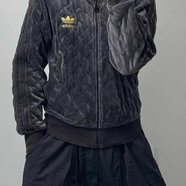 아디다스 져지/아디다스 일본라인 벨벳 금장 유로파 차콜 트랙탑