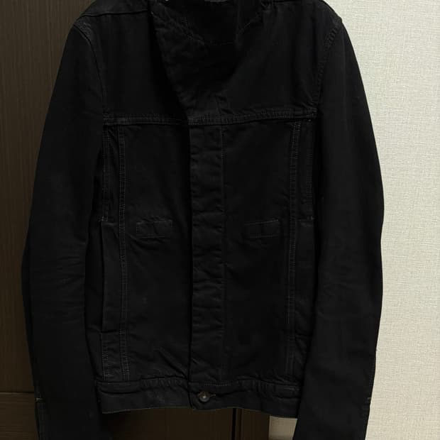 릭오웬스 슬레이브 데님자켓 블랙 xs