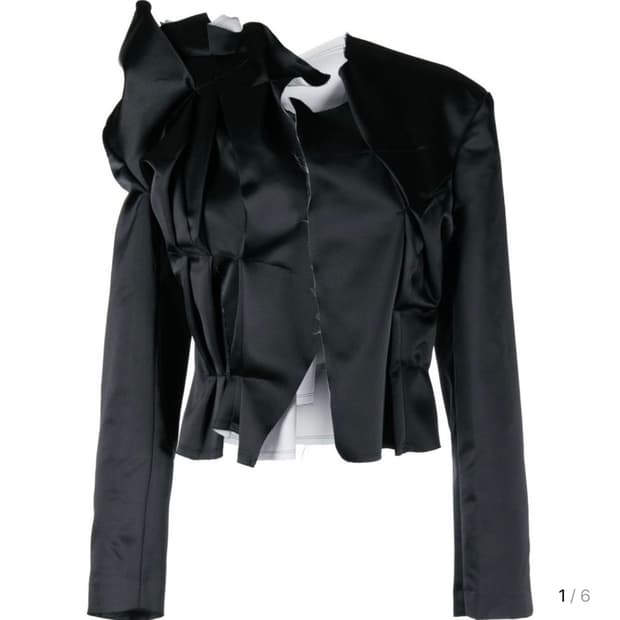 꼼데가르송 23FW 개더드 이펙트 레이어드 블레이저 재킷