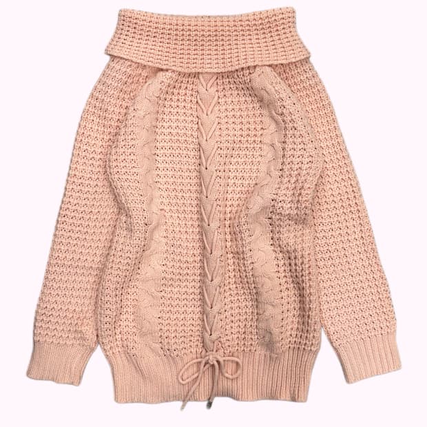 lace-up pink 1-off knit