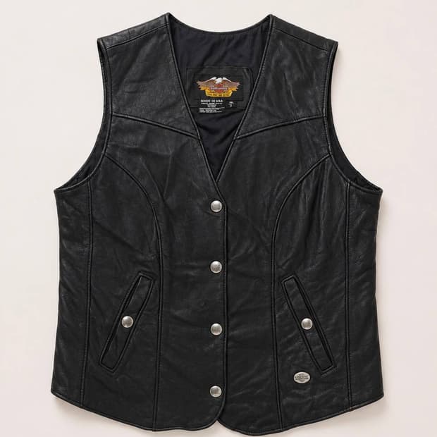90's 할리데이비슨 Made in USA 여성 가죽 베스트