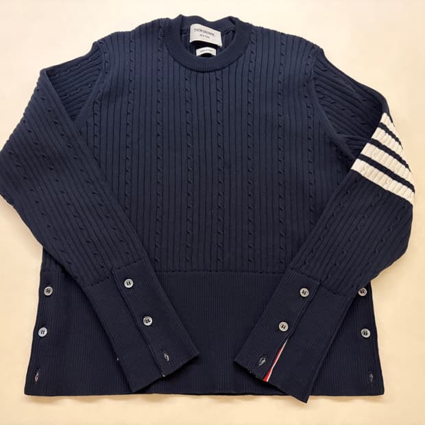 톰브라운 네이비 니트