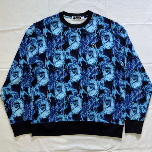 베이프 플레임 사루 맨투맨