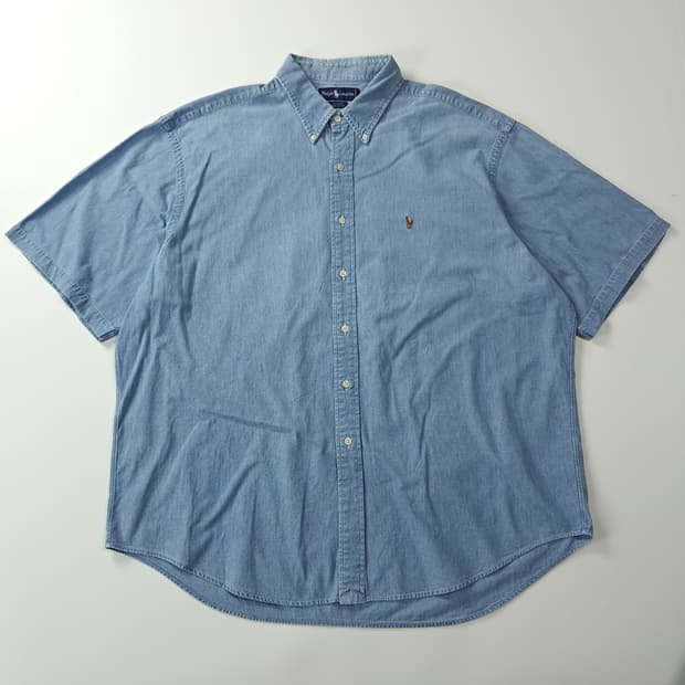 CK486 XL 폴로 90s 블레어 샴브레이 반팔 셔츠 남방