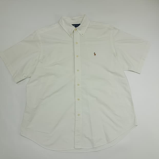 Co499 XL 폴로 랄프로렌 화이트 반팔 셔츠 남방