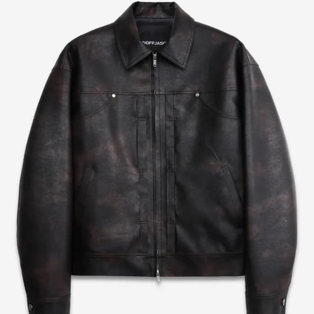 도프제이슨 투톤 레더 트러커 자켓 M