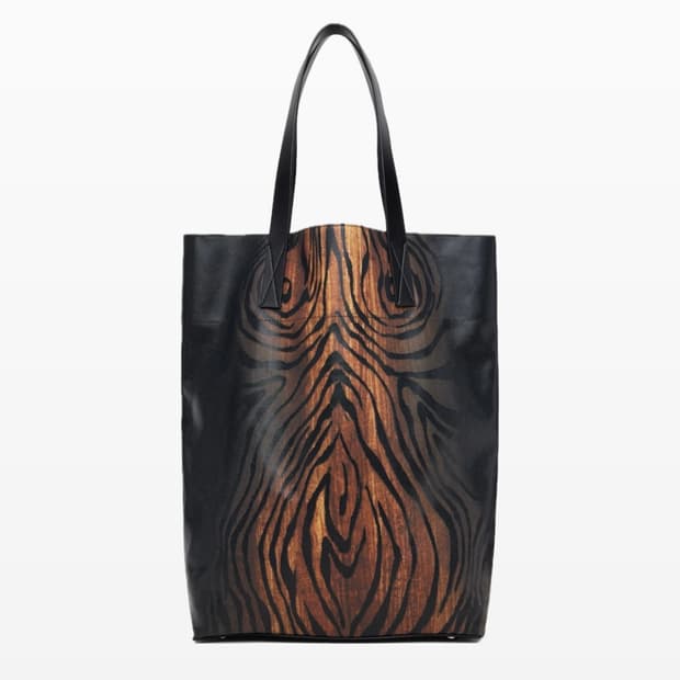 장폴고티에 우드 프린트 토트백