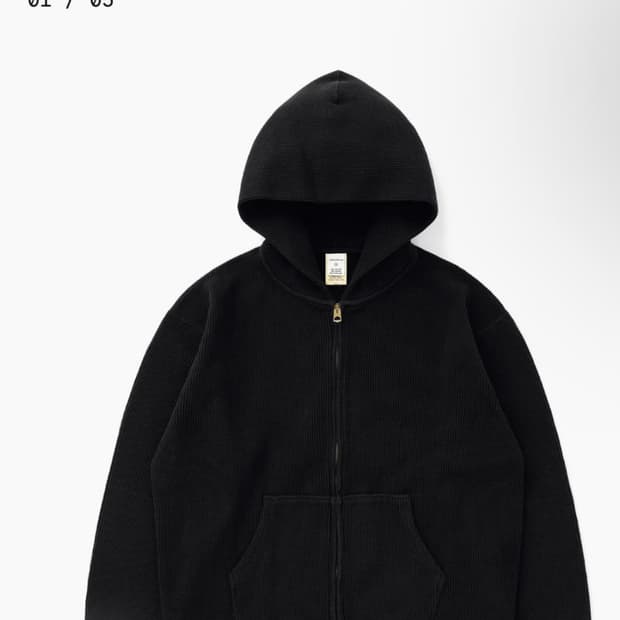 카키스 와플후드 집업 25ss L