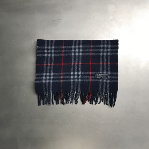 버버리 정품 램스울 머플러 네이비