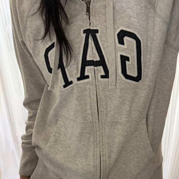 갭 그레이 후드집업 L