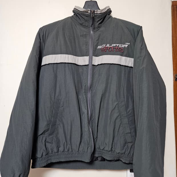 Sports Logo Track Jacket Charcoal