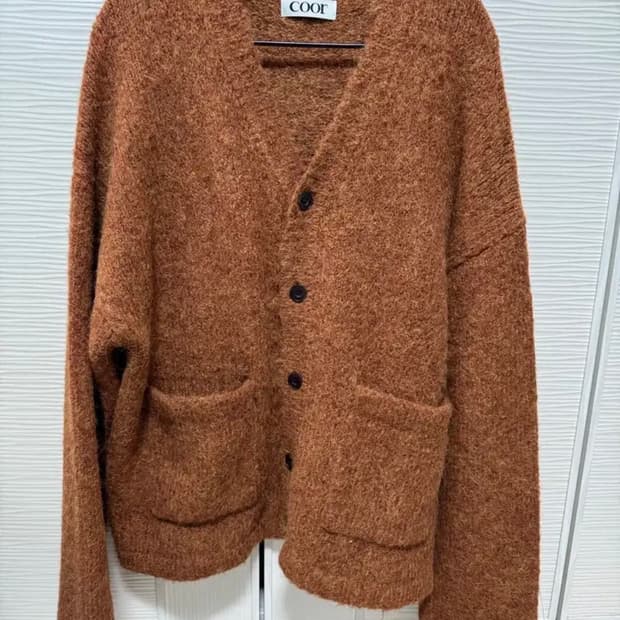 쿠어 헤어리 소프트 알파카 가디건(브릭) M